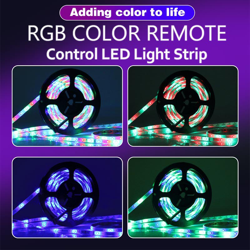 Perfin PFLG07 lampu LED Strip tahan air dengan remote control termasuk 2835 5M lampu strip