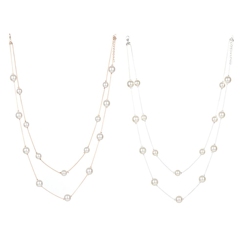 Suyo Kalung Mutiara Fashion Multilayer Rantai Sweater Panjang