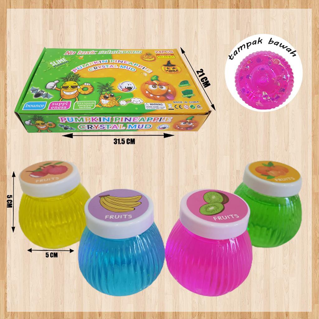 Mainan Anak Slime/ Clear Slime / Slime Botol Buah 96D