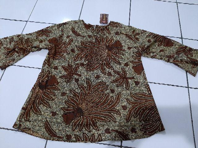 Blus Puff Padi Kuning Atasan Batik Wanita