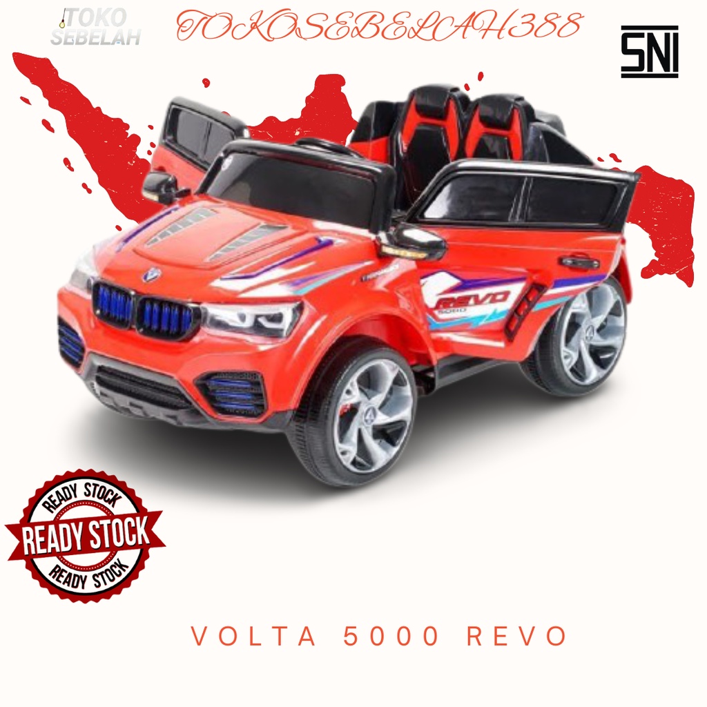 Mainan anak Mobil Aki VOLTA REVO 5000 - 12 VOLT - WHITE RED