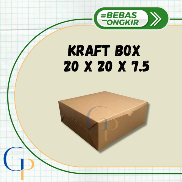 Dus Nasi Ukuran 20x20 Bahan Kraft/ Dus Nasi Laminasi Ramah Lingkungan