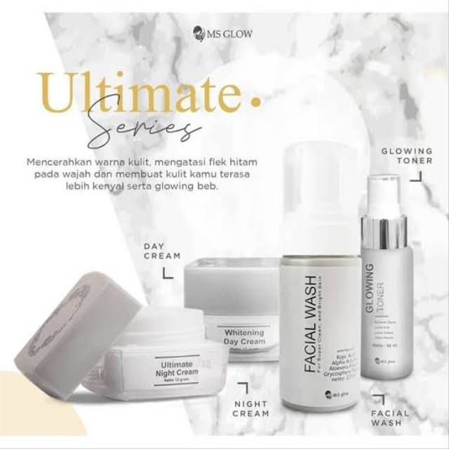 Paket Ms Glow Ultimate//Anti Aging-Flek Hitam Ms Glow  