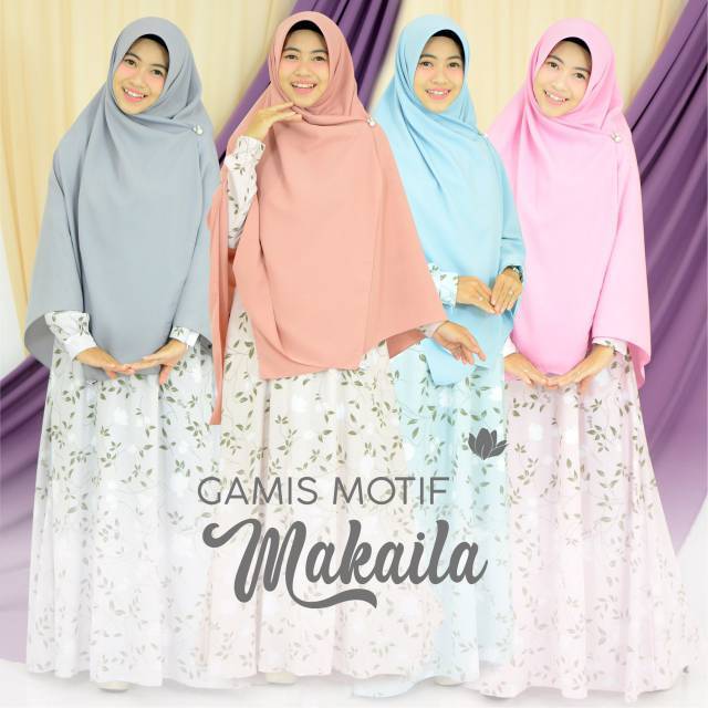 Gamis Motif Bunga Makaila Hayuri