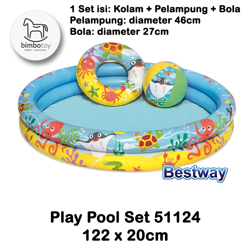 Bimbozone - Kolam renang anak Kolam mandi bola anak Bestway - Play Pool Set BESTWAY 51124