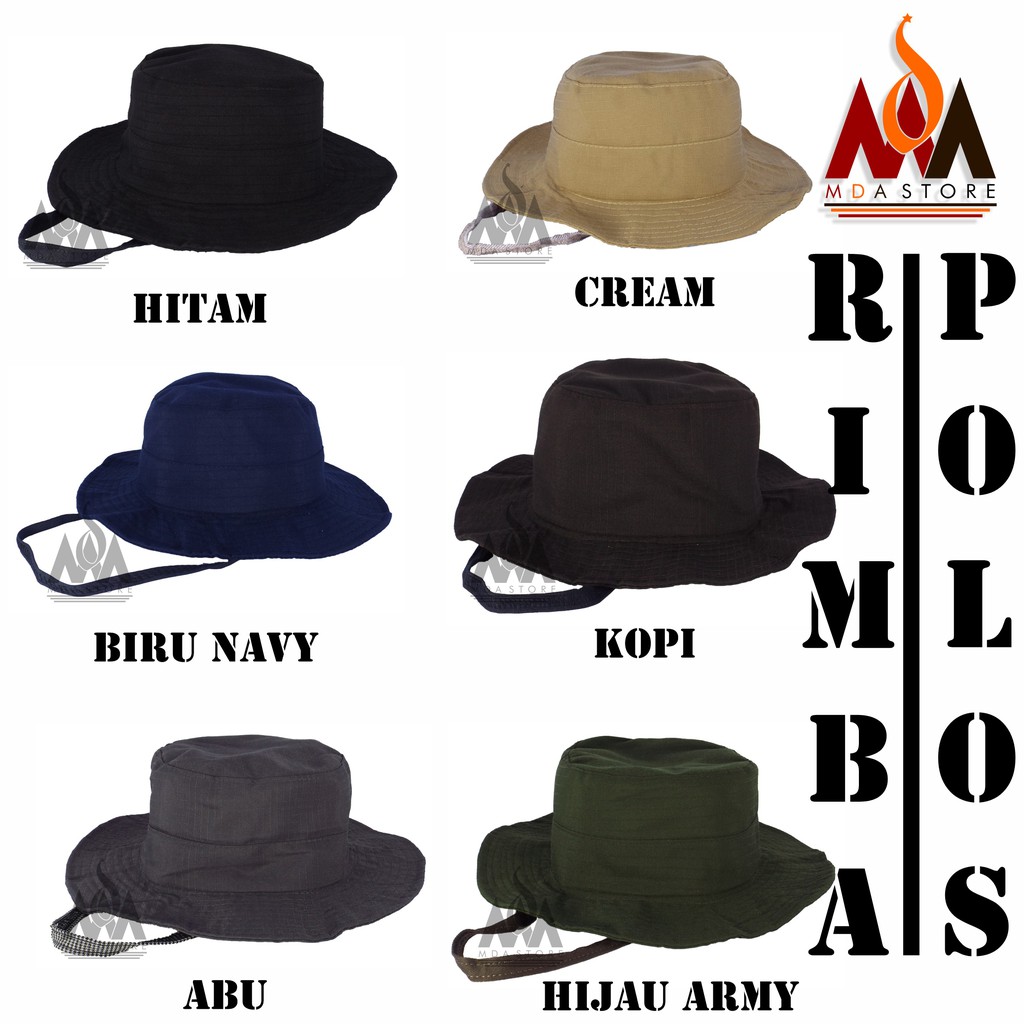 Topi Rimba Outdoor Polos Bucket Hat