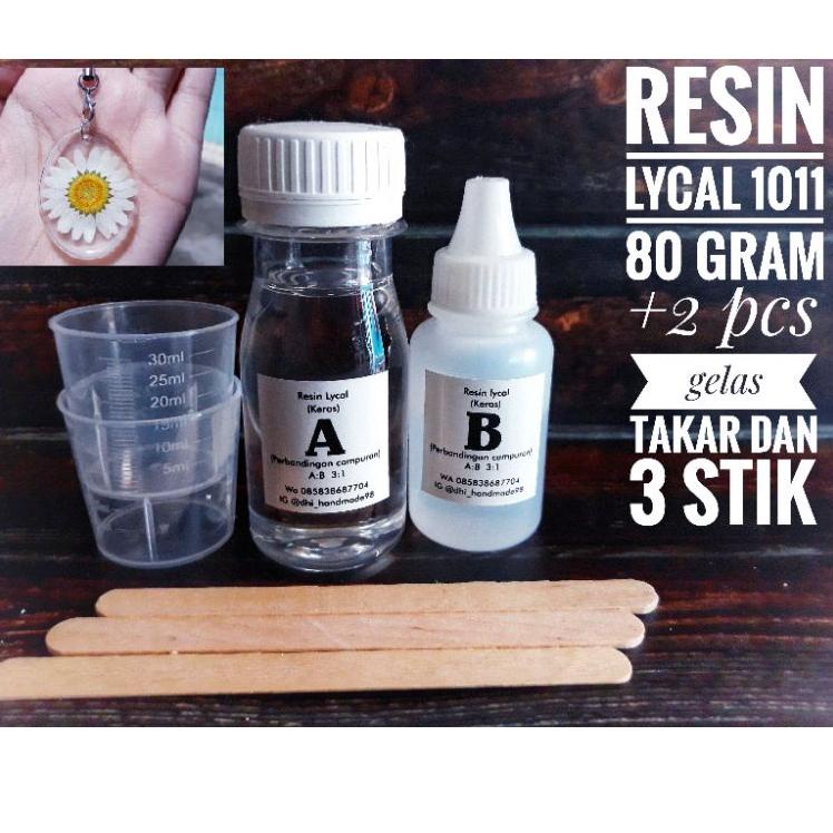 Top Produk.. resin lycal keras 80 gram + 2 pcs gelas takar dn pengaduk nya