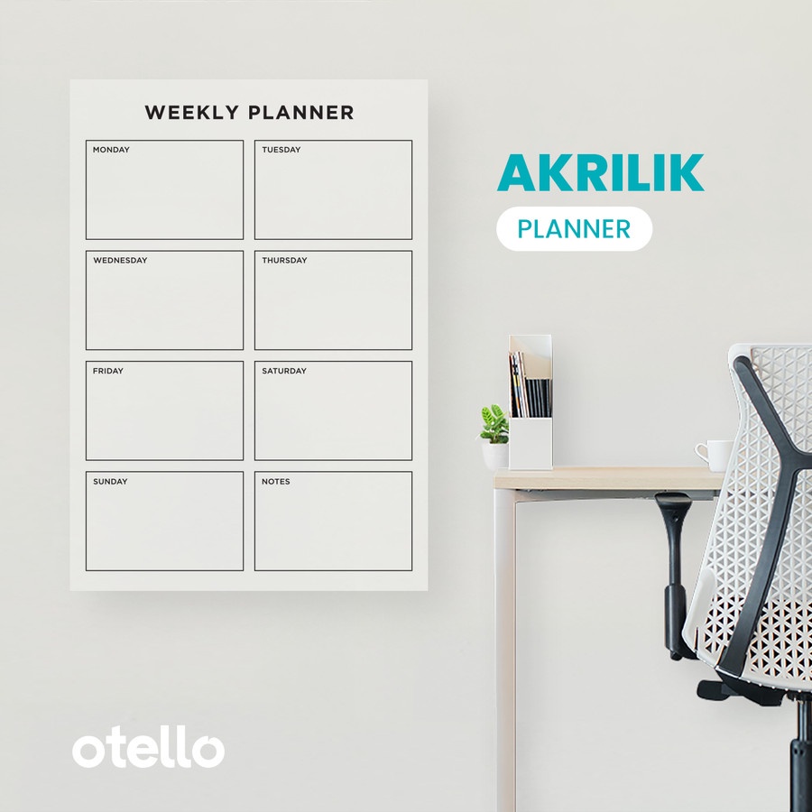 Weekly Planner Jadwal Target Akrilik Schedule Acrylic Agenda Acrilic Otello Minimalist Keren