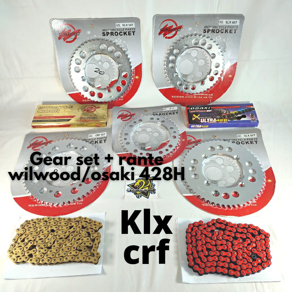 GEAR SET CRF KLX/GEAR BELAKANG CRF KLX/GEAR SSS KLX CRF/GEAR KLX CRF SSS/GEAR CRF KLX WILWOOD