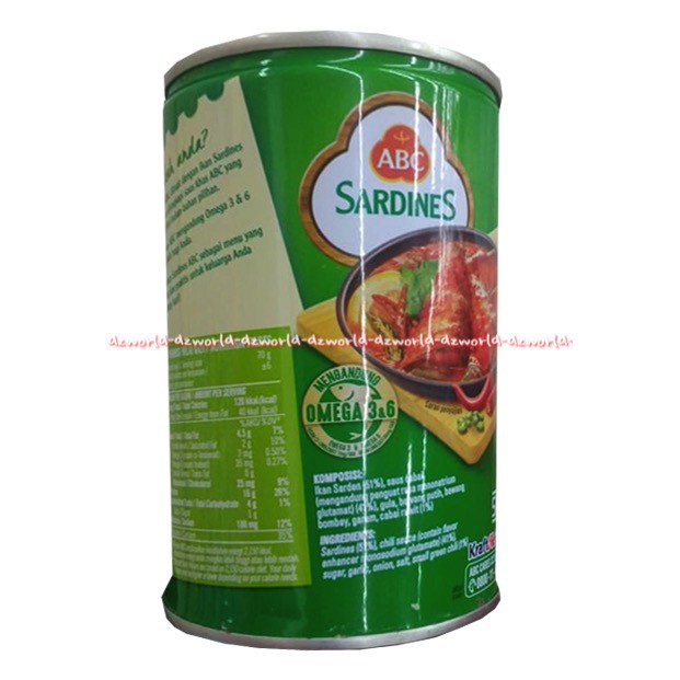 ABC Sardines Saus Extra Pedas 425gr Olahan ikan sarden higienis dan siap saji Sarden Rasa Pedas