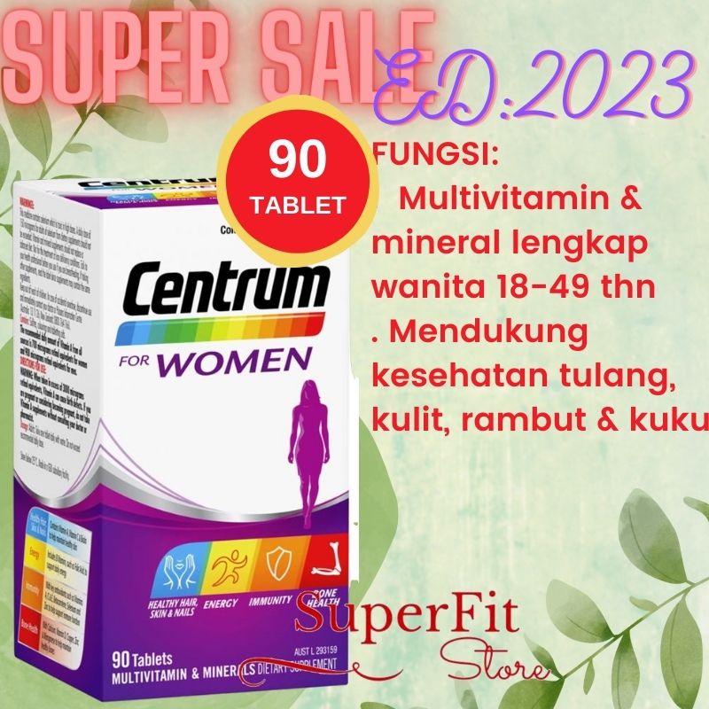 Jual Centrum Women isi 90 Tablet Multivitamin Wanita 1849 tahun