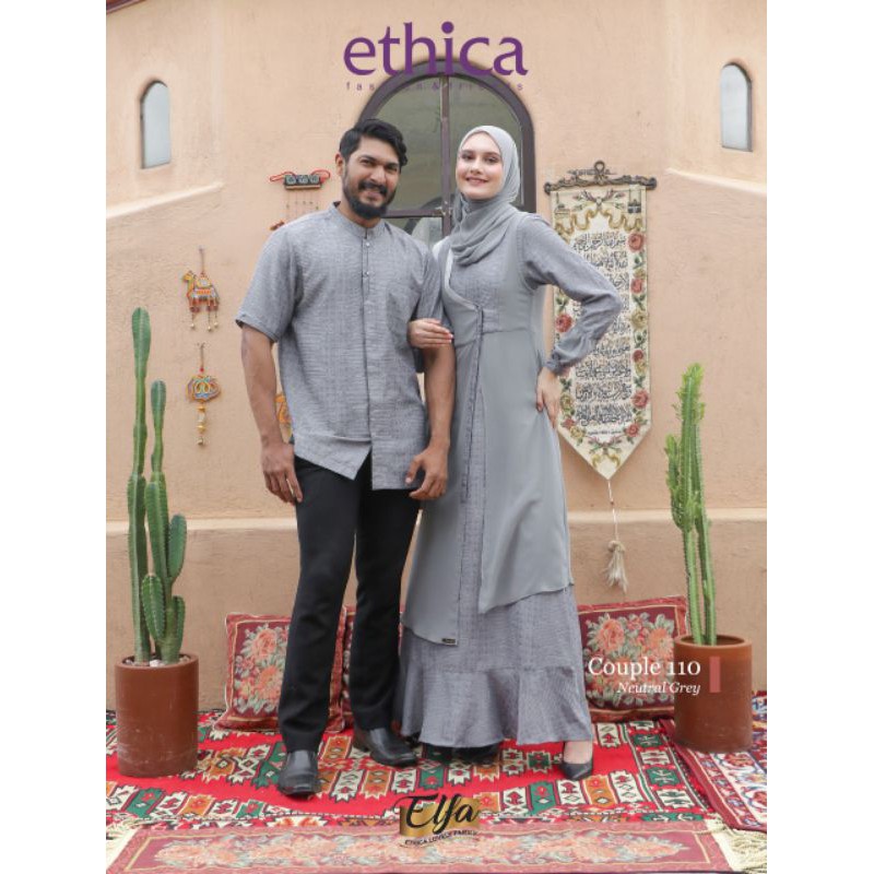 COUPLE 110 NEUTRAL GREY KAGUMI 205 KAHFI 161 BAJU COUPLE MUSLIM TERBARU 2021