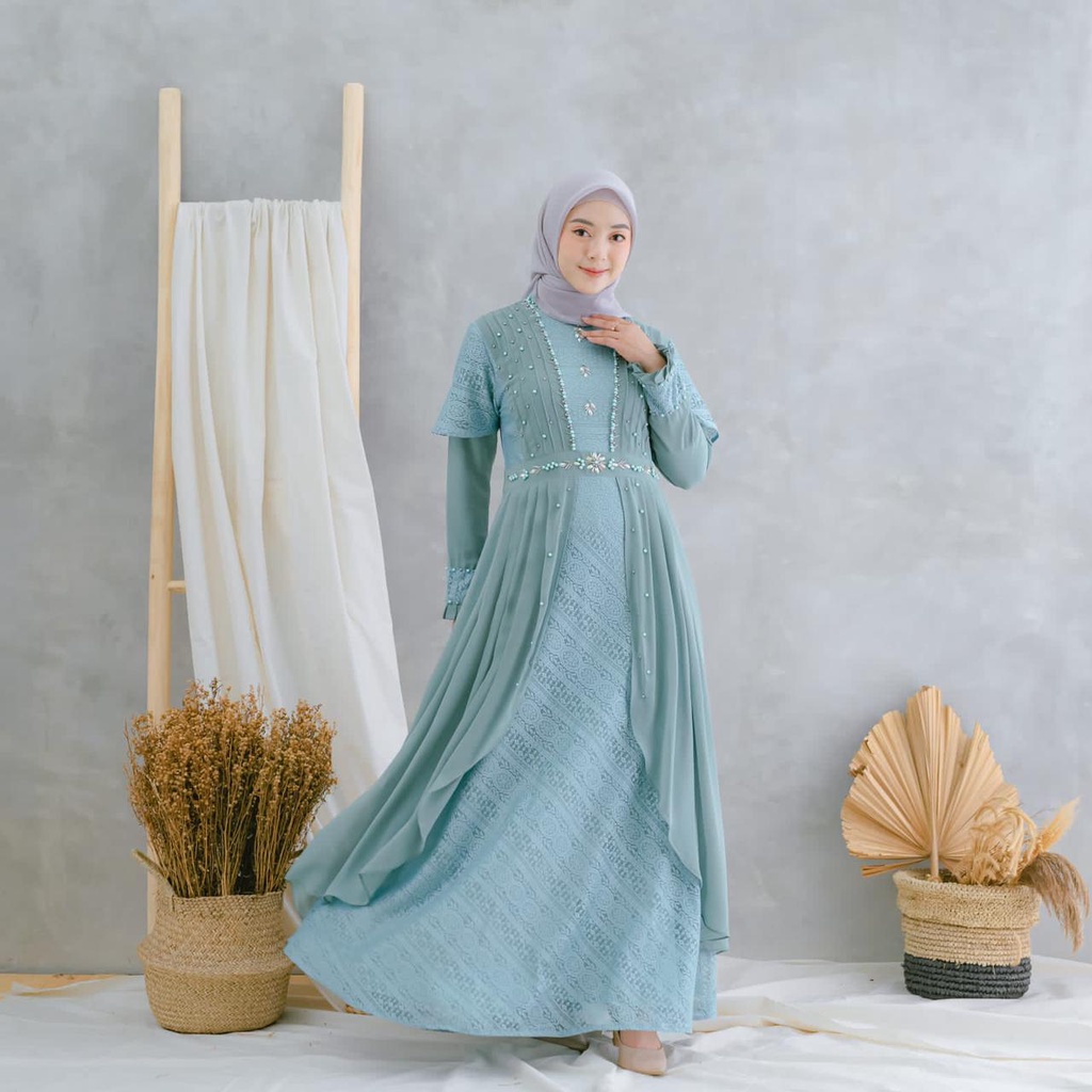 Permata Olshop / Sakhira Dress DJM / Gamis Pesta Mewah / Baju Kondangan / Brokat