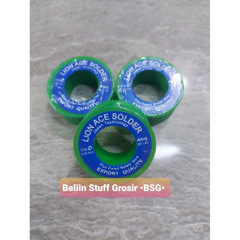 Timah Solder 10 Meter Lion Ace Solder Diameter 0.8 mm Alloy 60/40