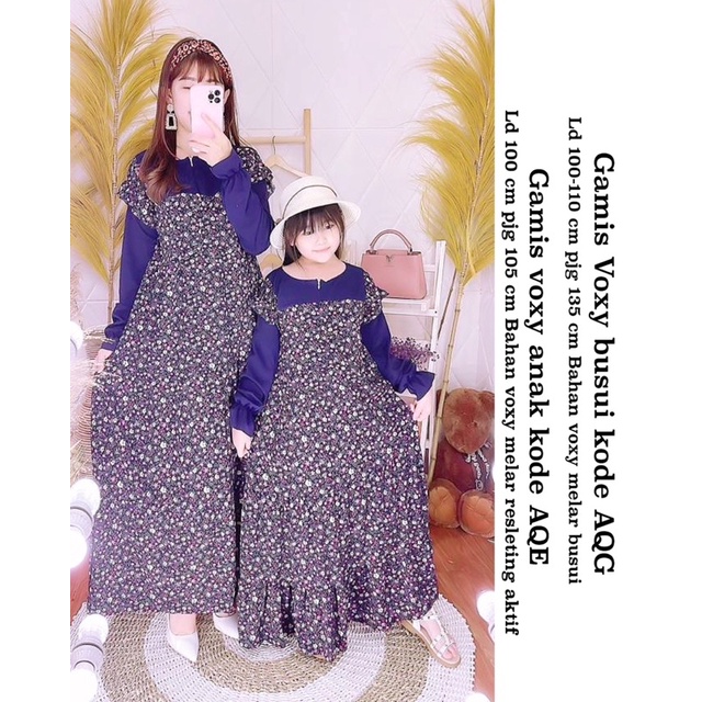 Gamis voxy busui ibu &amp; Anak kode AQG