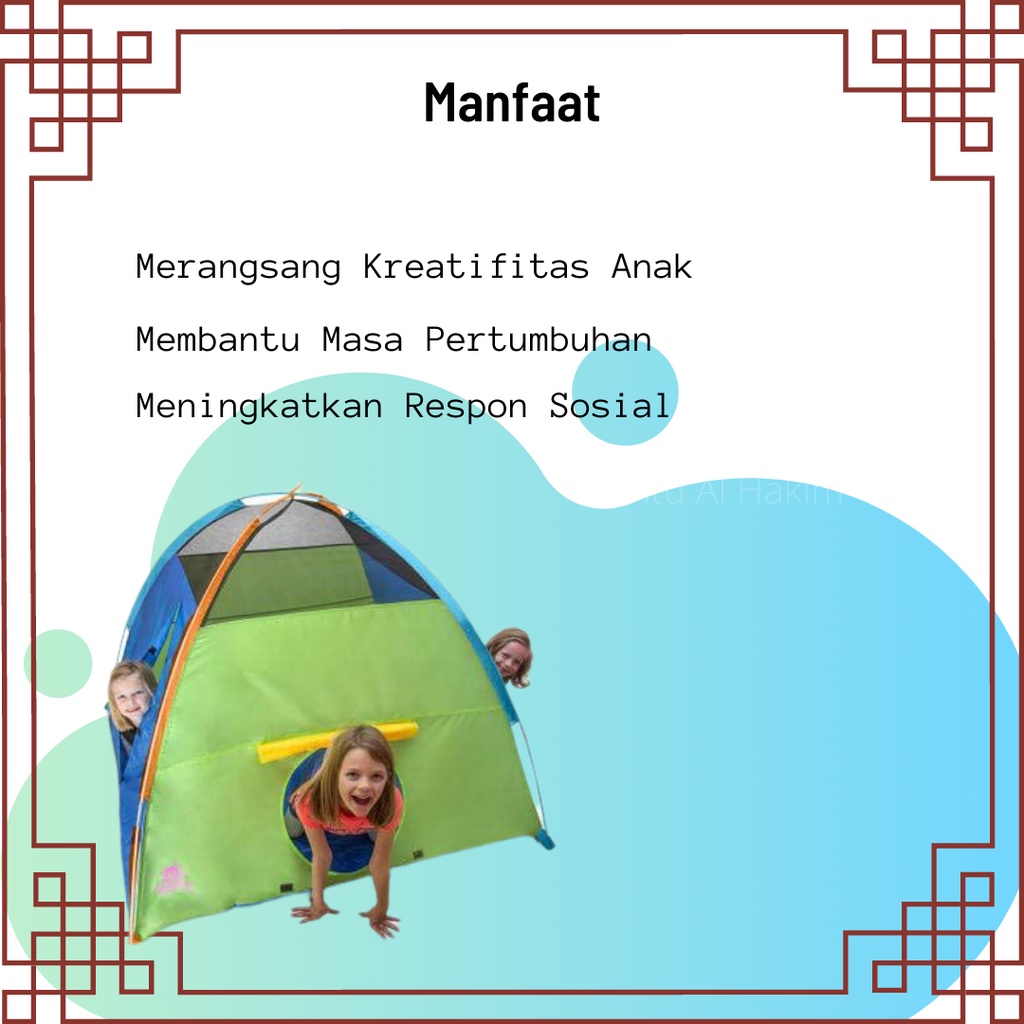 Tenda Anak Karakter Hello Kitty Ukuran 160 x 160 cm - Tenda Anak Camping - Tenda Anak Murah Parasut