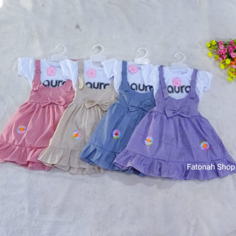 Overall anak 2 3 tahun kodokan rok dress anak cewek perempuan