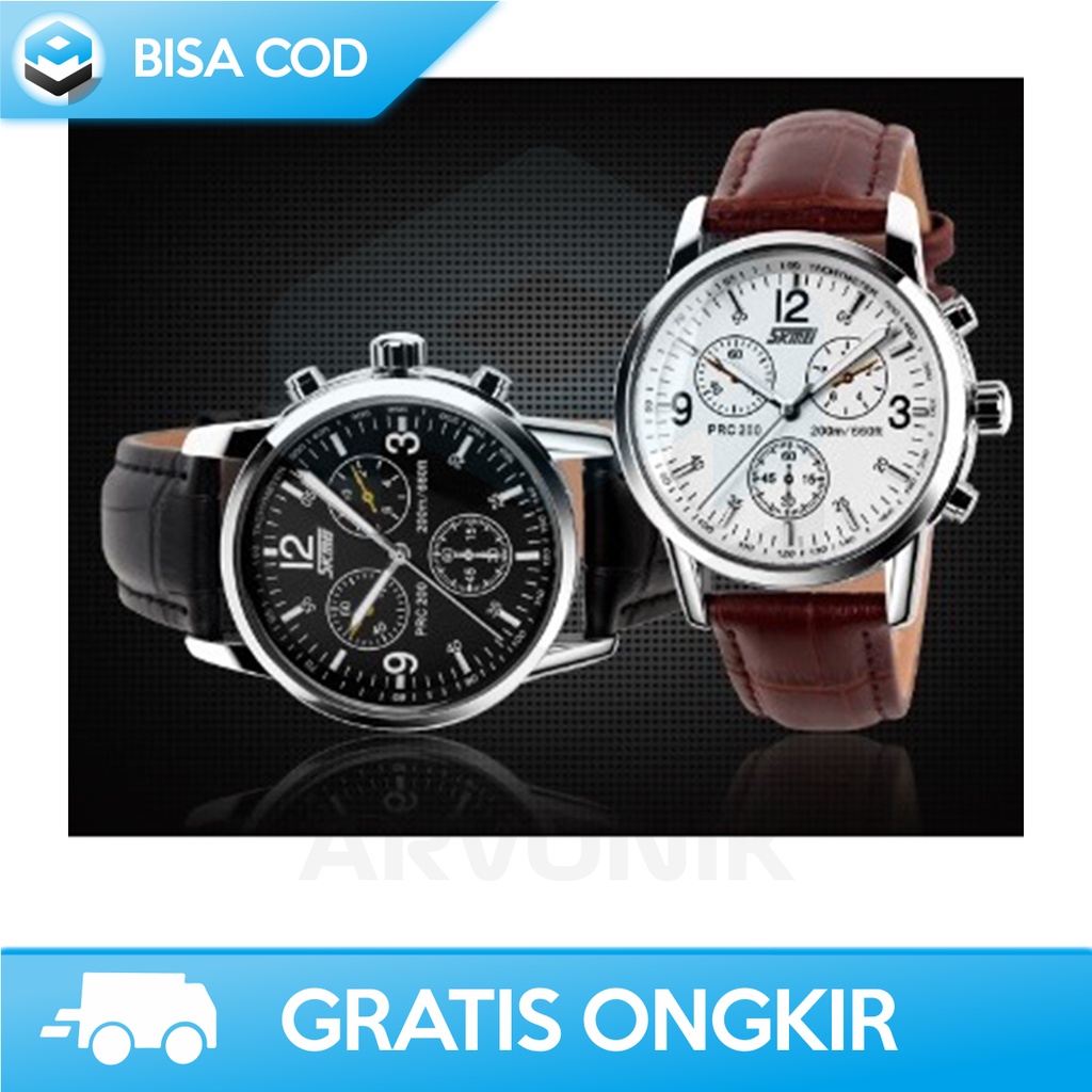 JAM TANGAN RANTAI PRIA ANALOG SKMEI 9070CL CHRONO AKTIF WATERPROOF COD