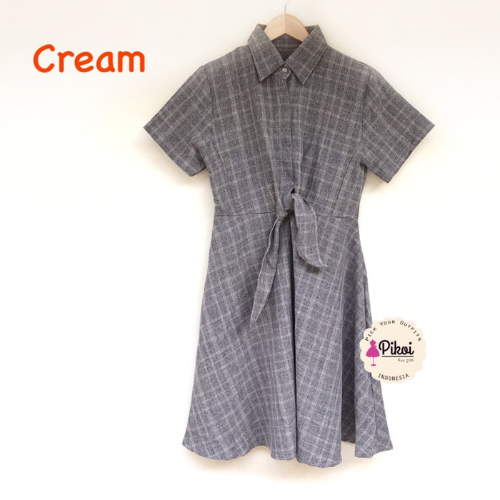 Murah dress branded dress kancing bangkok button dress korea pocket