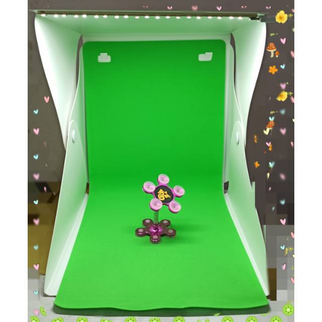 Mini Photo studio portable box lampu LED + 2 Background model lipat tempat foto S jnp