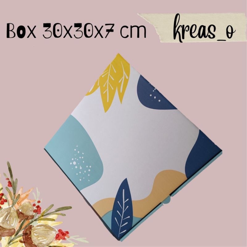 

Box kado motif, ukuran 30x30x7 cm, gift box/box hampers/box pizza/box hijab/box online shop