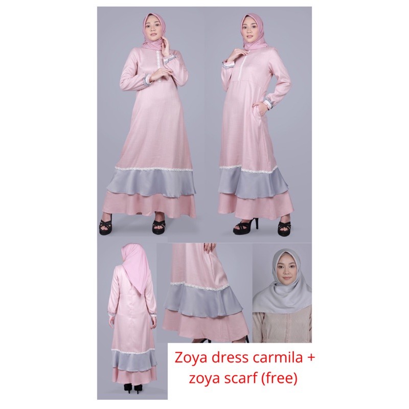 gamis dress carmila by zoya original 100% free scarft