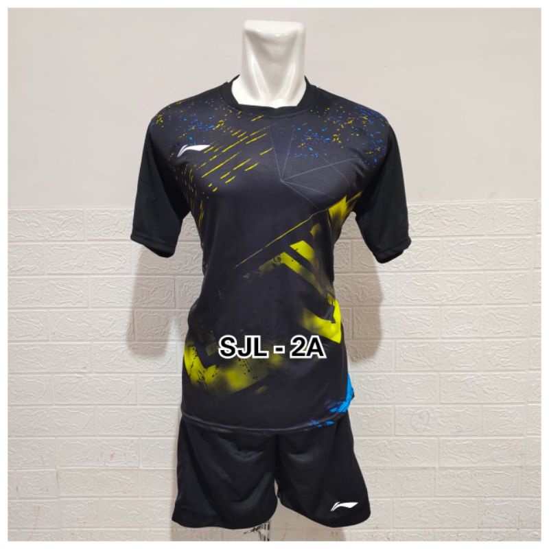 setelan jersey badminton baju dan celana olahraga bulutangkis Lin pria wanita