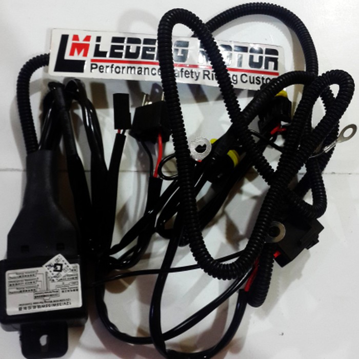Kabel Set HID Mobil Relay Booster H4 Cabang 2 Hi Low Jauh Dekat LEDENG MOTOR