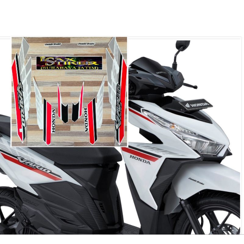 striping original Honda Vario 125 ISS putih tahun 2017