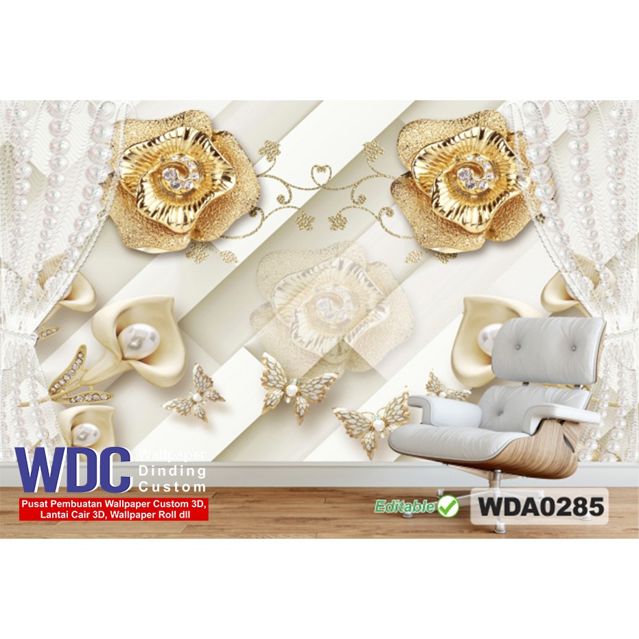 wallpaper floral 3d, wallpaper dinding custom, wallpaper 3d custom floral, wallpaper custom murah