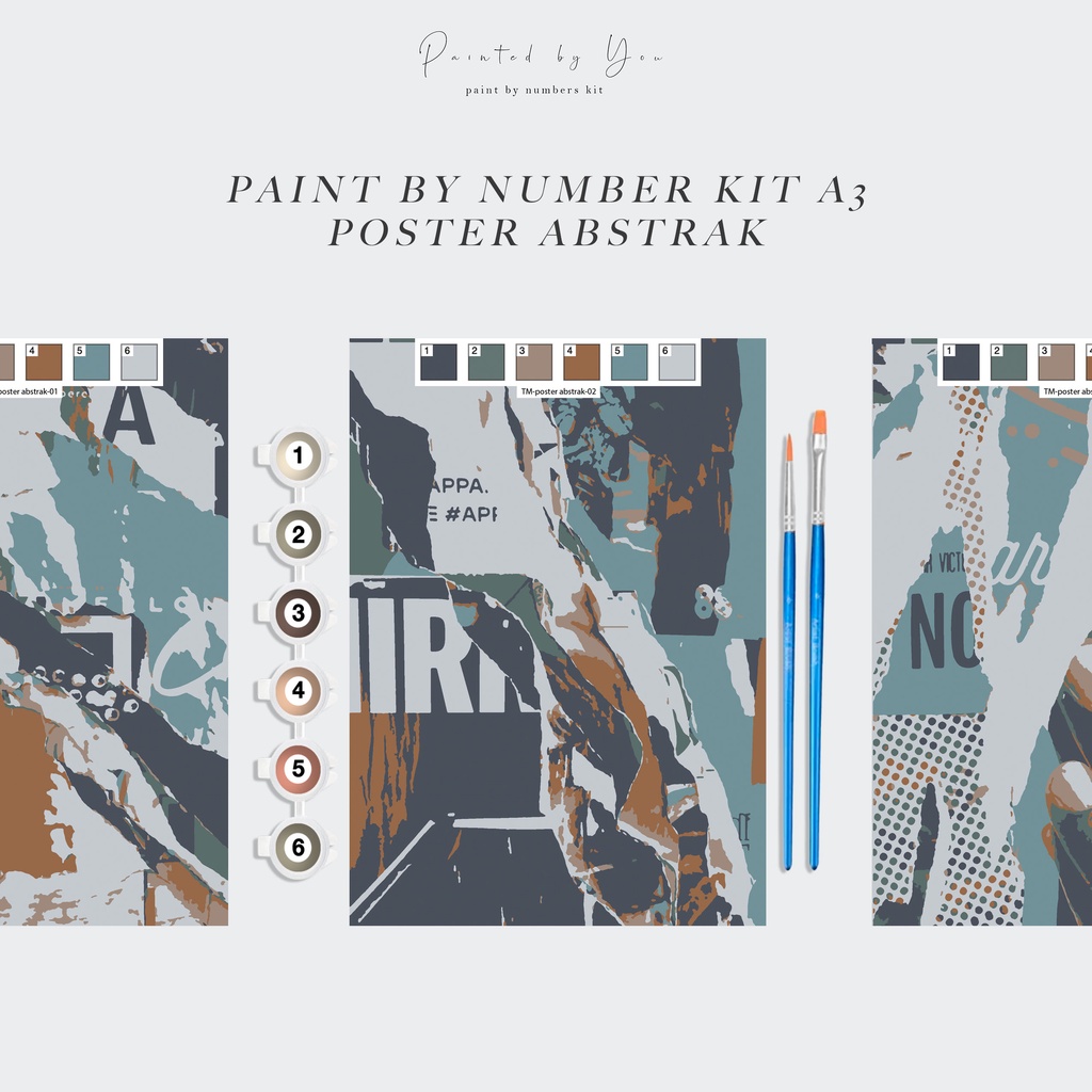 

Paint By Number Kit A3, POSTER ABSTRAK