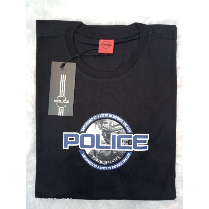 KAOS PRIA KATUN COMBED / KAOS OBLONG POLICE DENIM / KAOS PRIA