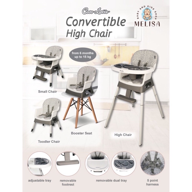 Jual High Chair Cocolatte Convertible Kursi Makan Bayi Shopee Indonesia