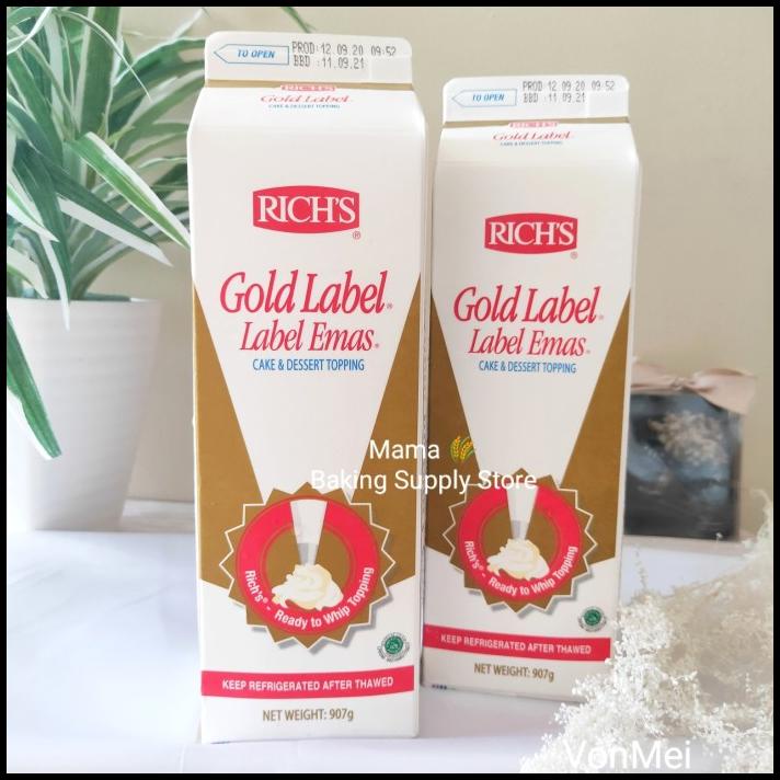 

Rich'S Richs Rich Gold Whipping Whip Cream Krim Rich Gold 1 L 907 Gr
