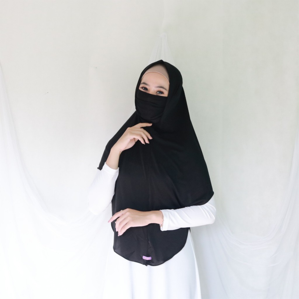 HIJAB KALISHA SYIRIA MASKER SAFETYMASK  ANTI KORONA BAHAN JERSEY TERMURAH SESHOPEE RAYA