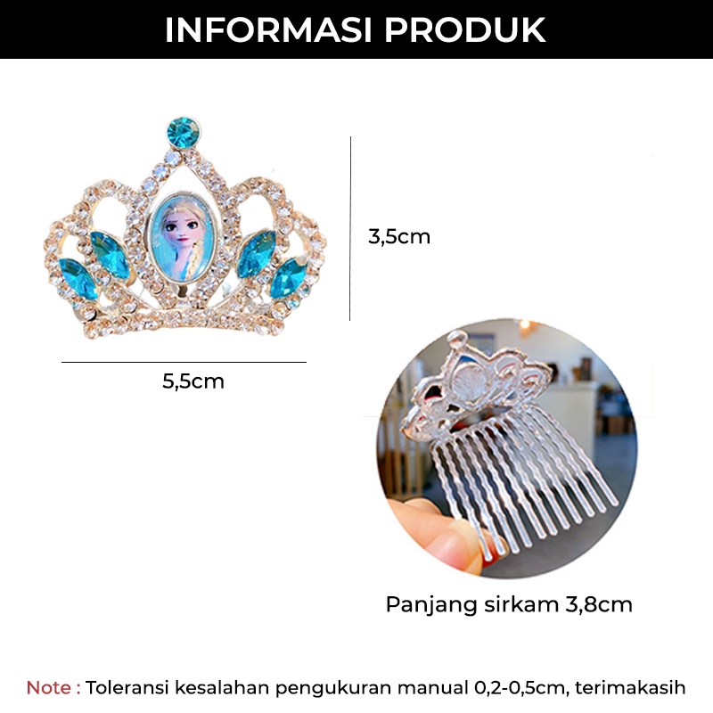 Mahkota Sirkam Rambut Korea Anak Perempuan Motif Elsa Aksesoris Rambut Pesta Ulang Tahun Fashion Lucu AK221