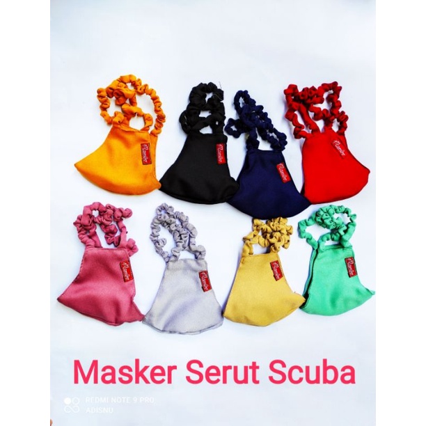 Masker Hijab Serut Kerut Kain Diamond Kreb Ceruti 2 Layer