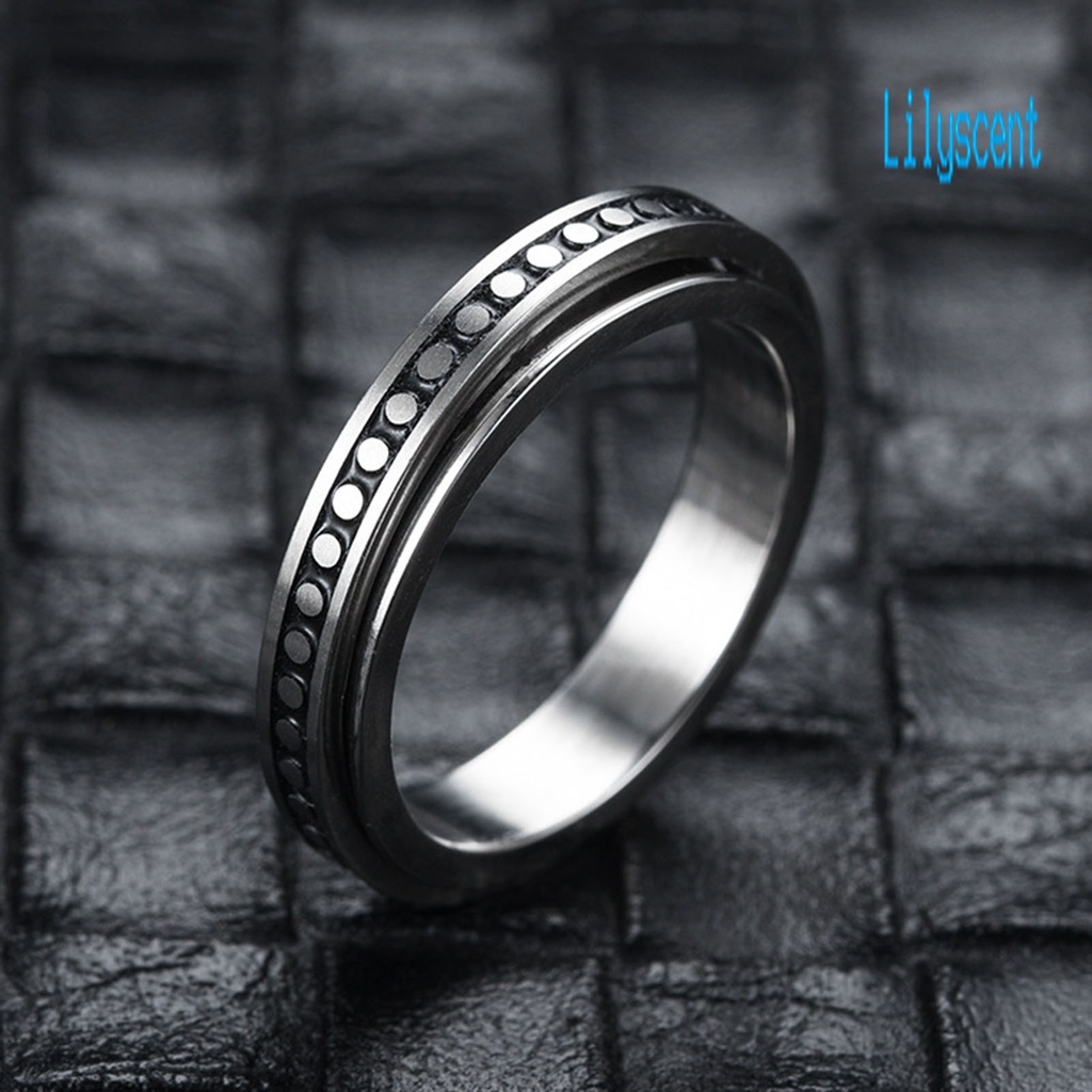 Cincin Jari Luar Bahan Titanium Steel Bentuk Geometris Artistik Dapat Diputar Untuk Unisex