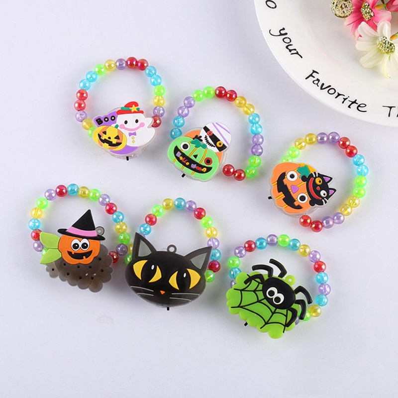 Zzz Gelang Tangan Manik-Manik Dengan Lampu Led Luminous Untuk Properti Pesta Halloween