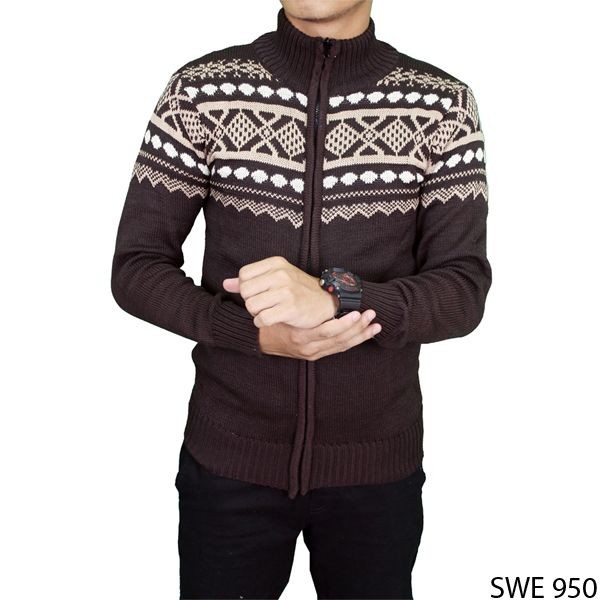 Men’S Outerwear Sweaters Rajut Coklat – SWE 950