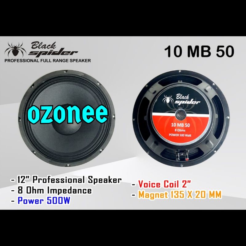 SPEAKER BLACK SPIDER 10 MB 50 MID BASS OUTDOOR 10 INCH ORIGINAL