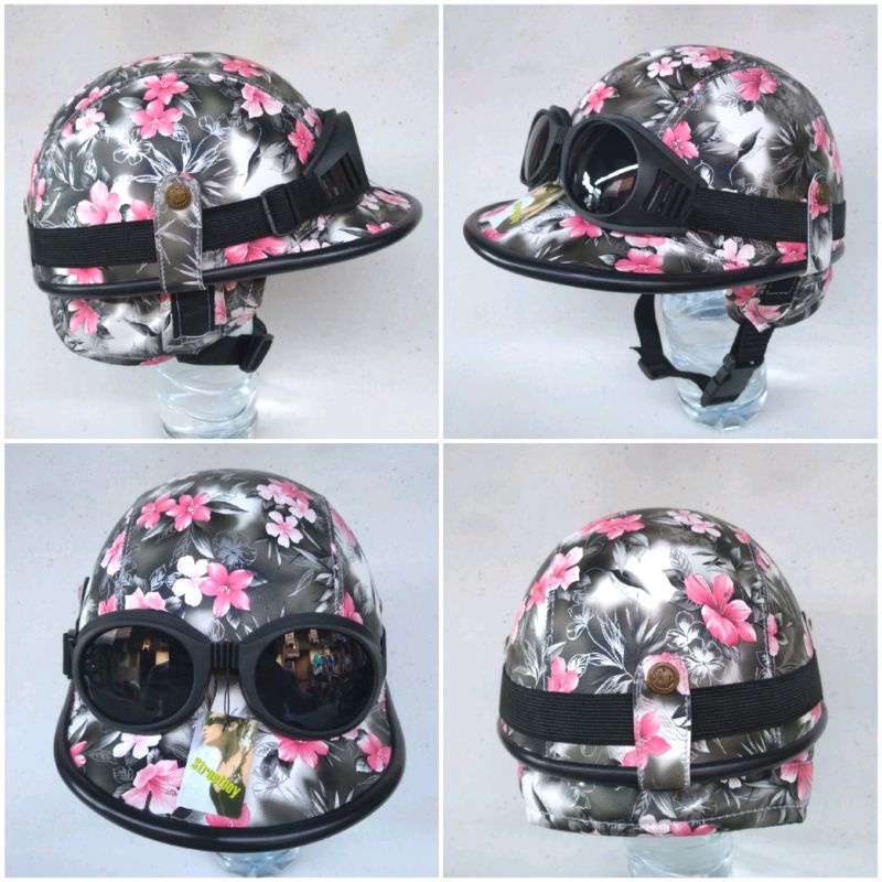 helm topi klasik helm Nazi Retro Classic helm vespa helm kulit helm Jerman helm klasik