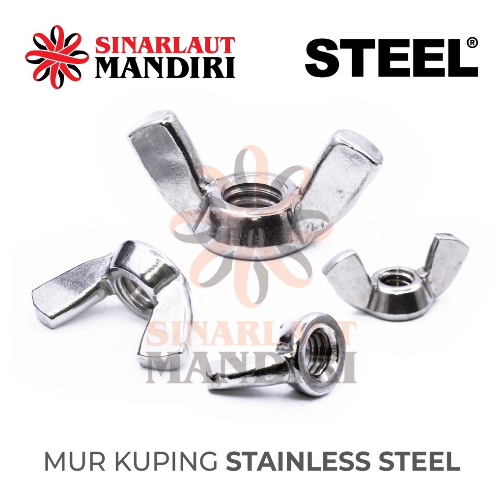 Mur Kuping Stainless Steel / Mur Kupu Kupu / Wing Nut SS M 4