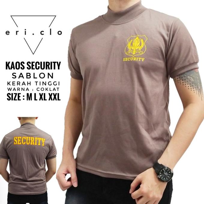 KAOS SECURITY SABLON KERAH TINGGI , BAJU SATPAM KERAH PANJANG TINGGI TERPOPULER