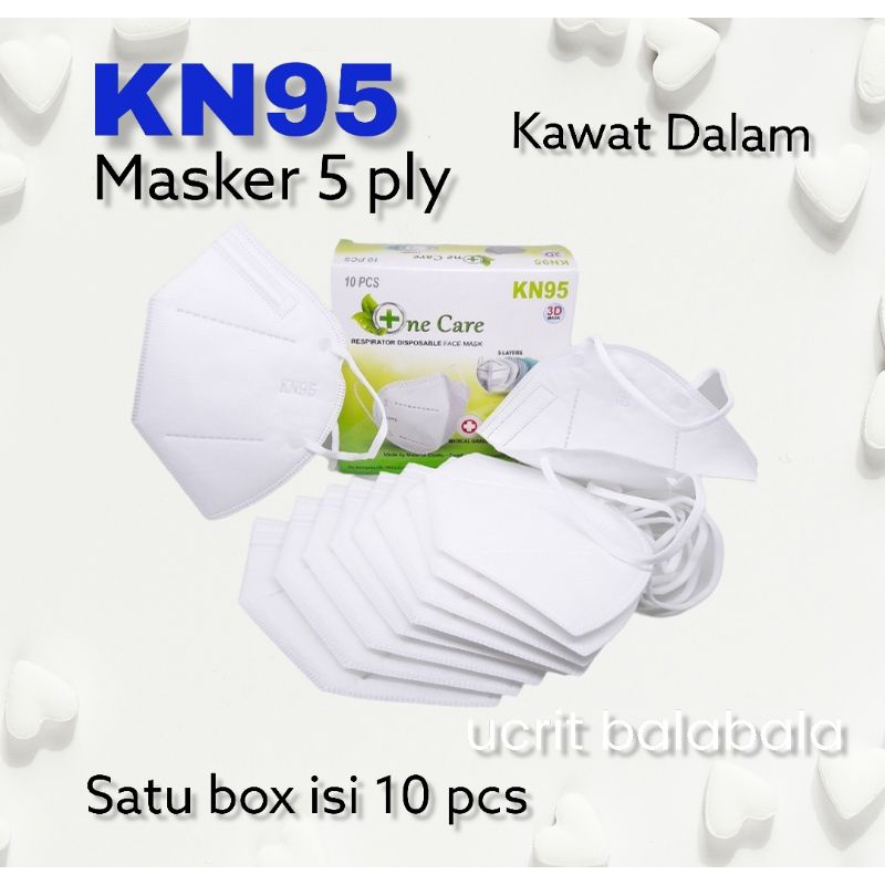 KN95 MASKER 5 PLY EARLOOP DISPOSABLE MASK KN 95 - ONE CARE PUTIH