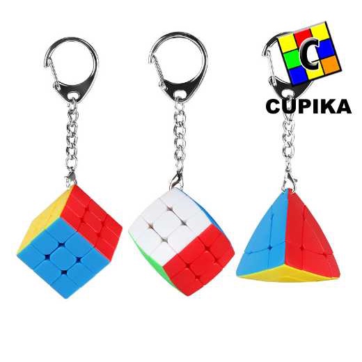 Rubik Keychain Shengshou 3x3x3 Stickerless KOTAK Gantungan Kunci