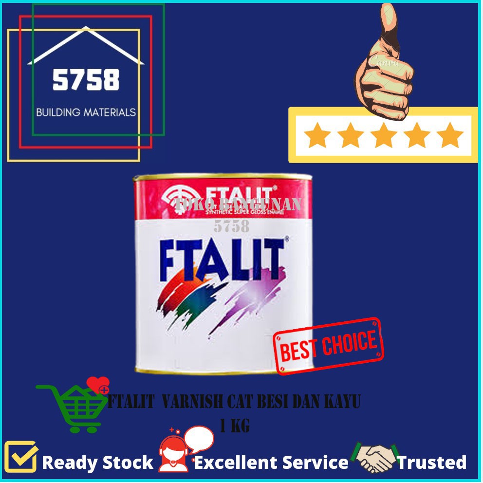 

Kansai Paint CAT FTALIT Minyak Besi Kayu Warna Clear Bening Varnish Vernish 1 KG