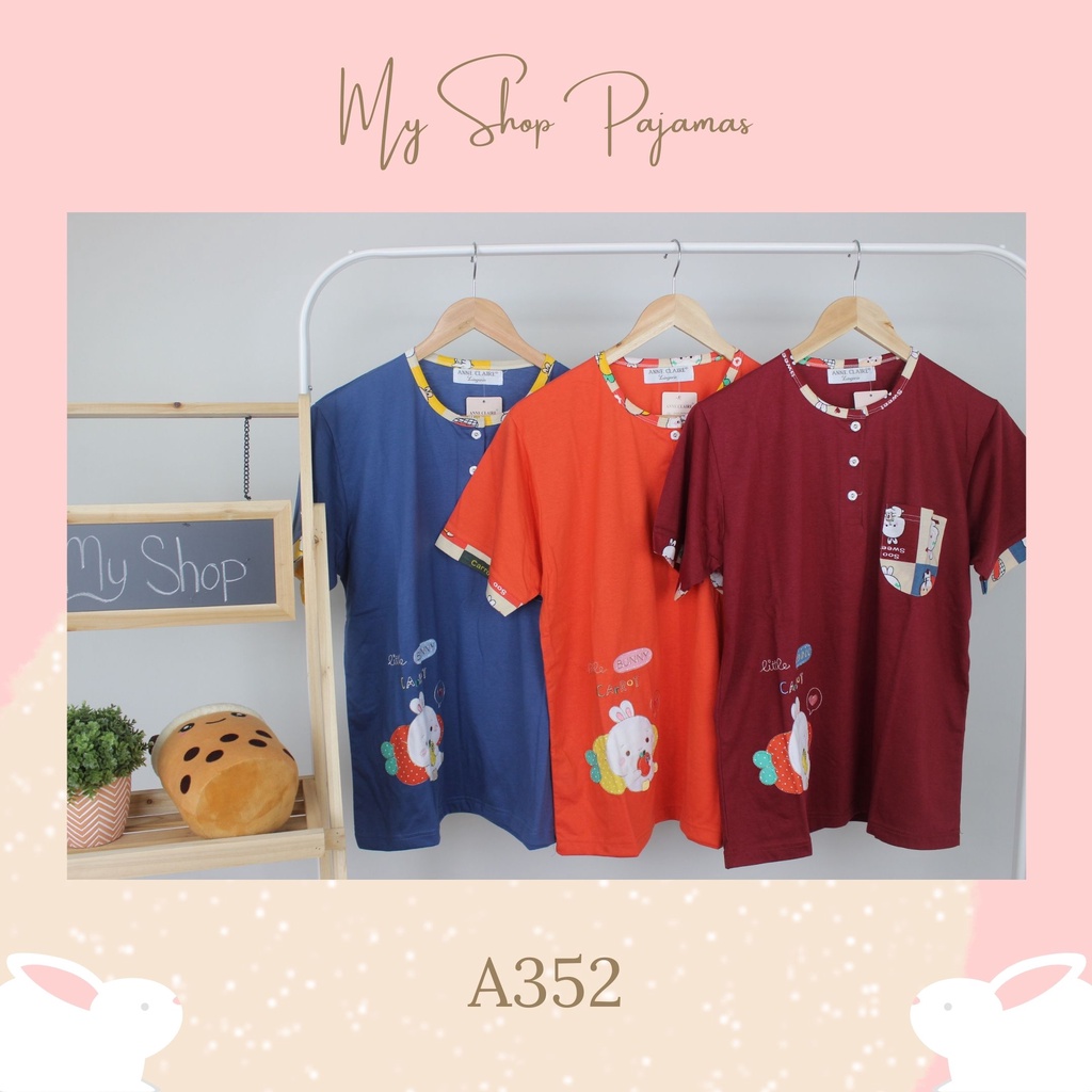 PIYAMA BABYDOLL WANITA TANGAN LENGAN PENDEK CELANA 3/4 ANNE CLAIRE BAJU PAKAIAN TIDUR DEWASA SETELAN SLEEPWEAR PAJAMAS TP-5