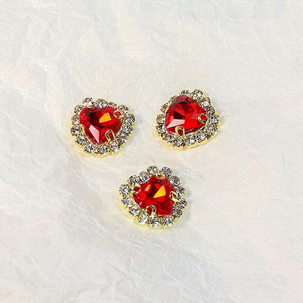 Mxbeauty Manik-Manik Bentuk Hati 3D Warna-Warni Untuk Dekorasi Nail Art