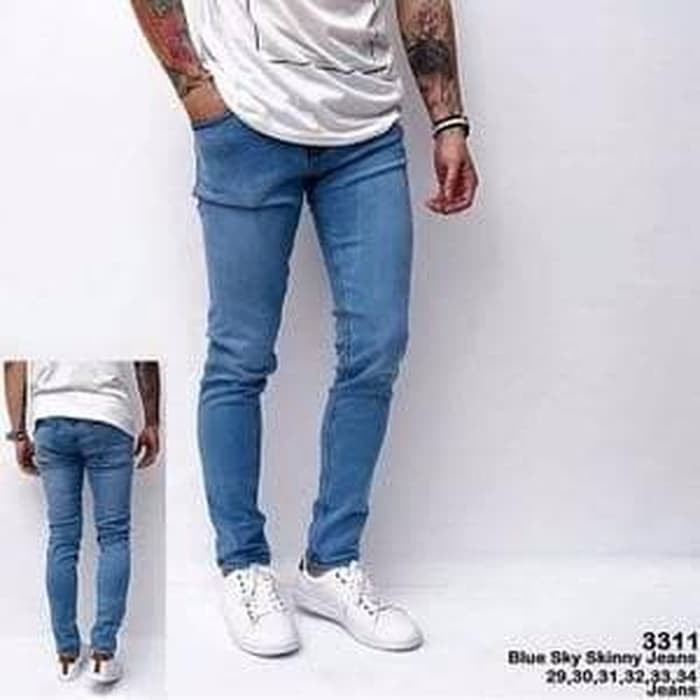 Celana Jeans Pria Pensil Skinny Ukuran Besar 27 - 38 bahan sofjeans halus lembut